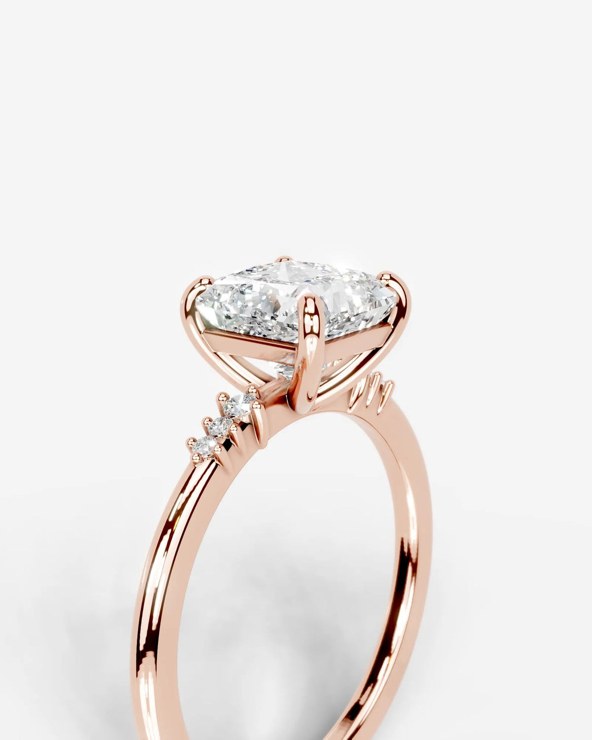2 Carat Lab Grown Cushion Cut Diamond Engagement Ring with Accent Diamonds