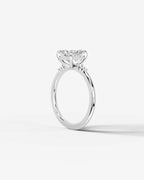 2 Carat Lab Grown Cushion Cut Diamond Engagement Ring with Accent Diamonds