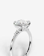 2 Carat Lab Grown Cushion Cut Diamond Engagement Ring with Accent Diamonds