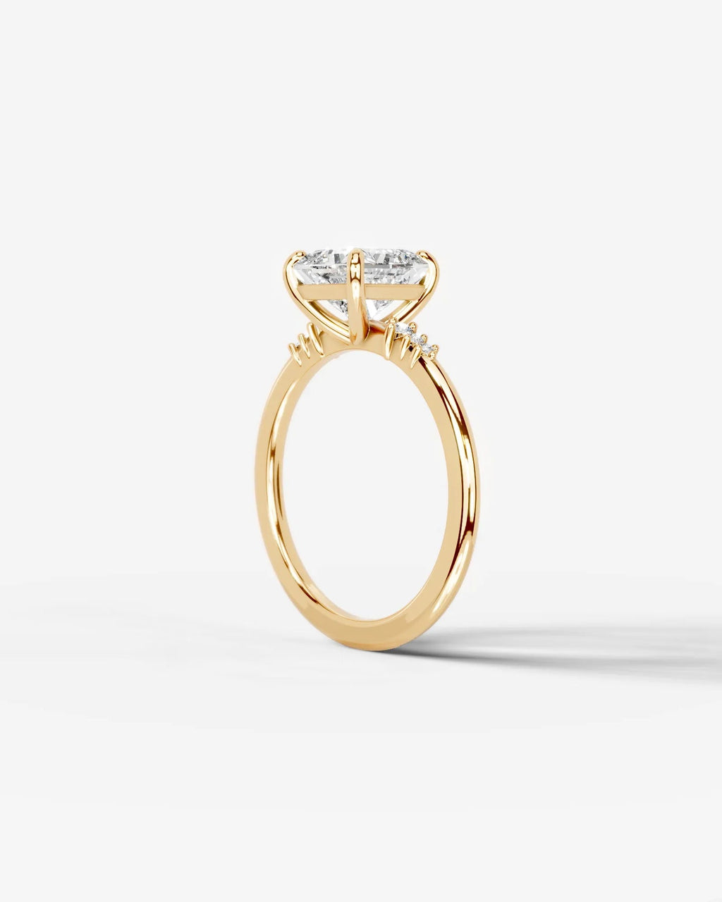 2 Carat Lab Grown Cushion Cut Diamond Engagement Ring with Accent Diamonds