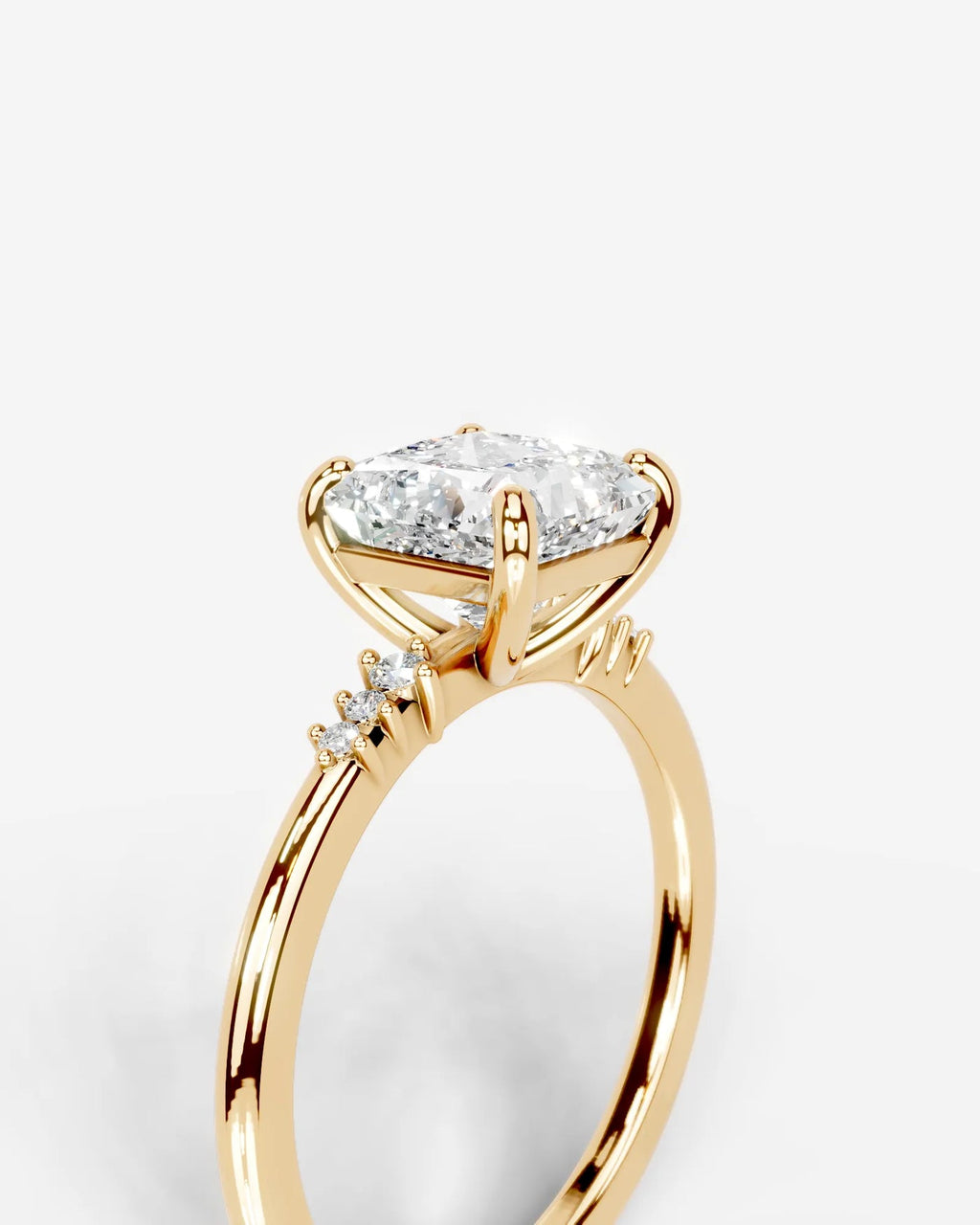 2 Carat Lab Grown Cushion Cut Diamond Engagement Ring with Accent Diamonds