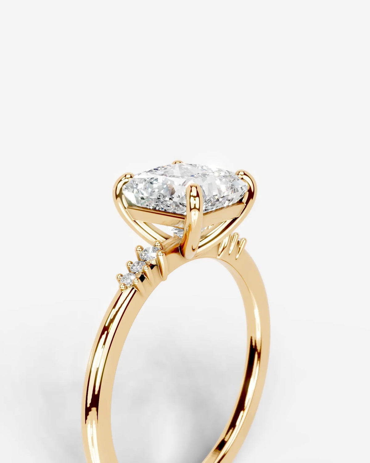 2 Carat Lab Grown Cushion Cut Diamond Engagement Ring with Accent Diamonds