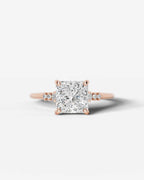 2 Carat Lab Grown Cushion Cut Diamond Engagement Ring with Accent Diamonds