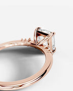 2 Carat Lab Grown Cushion Cut Diamond Engagement Ring with Accent Diamonds