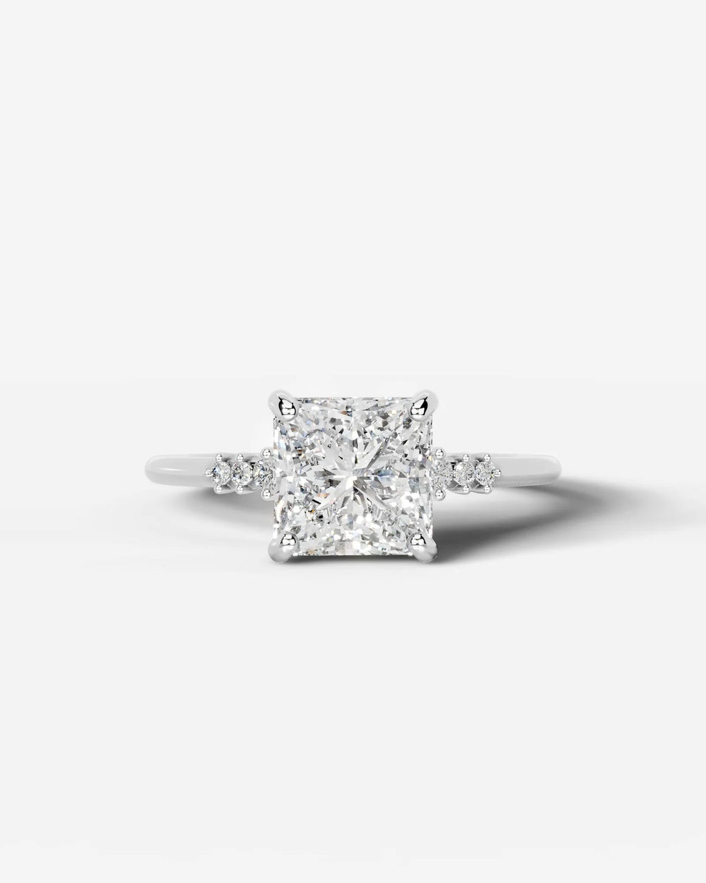 2 Carat Lab Grown Cushion Cut Diamond Engagement Ring with Accent Diamonds
