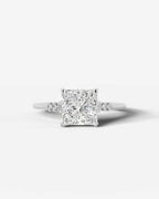 2 Carat Lab Grown Cushion Cut Diamond Engagement Ring with Accent Diamonds