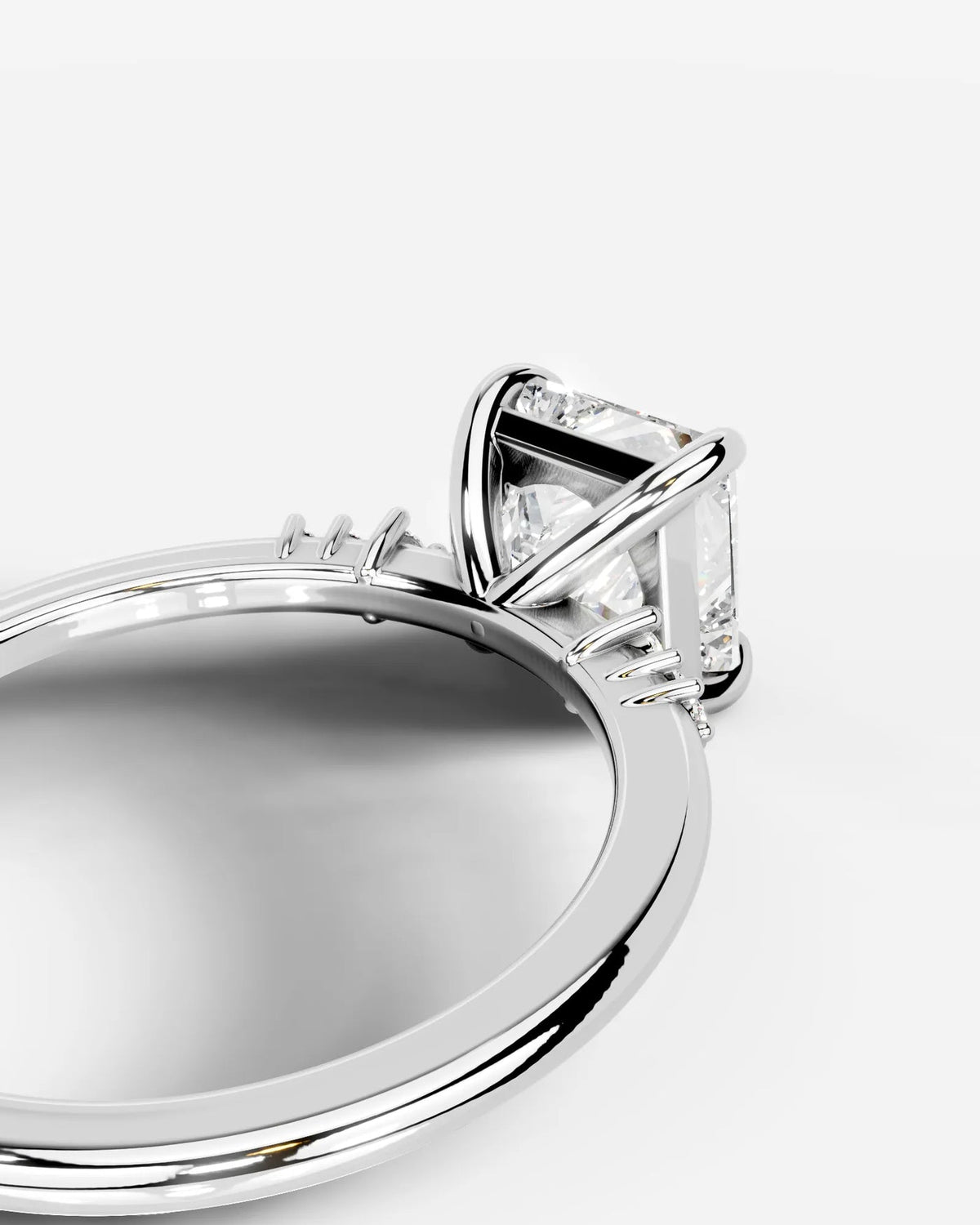 2 Carat Lab Grown Cushion Cut Diamond Engagement Ring with Accent Diamonds