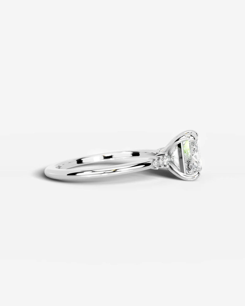 2 Carat Lab Grown Cushion Cut Diamond Engagement Ring with Accent Diamonds