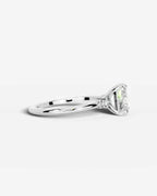 2 Carat Lab Grown Cushion Cut Diamond Engagement Ring with Accent Diamonds