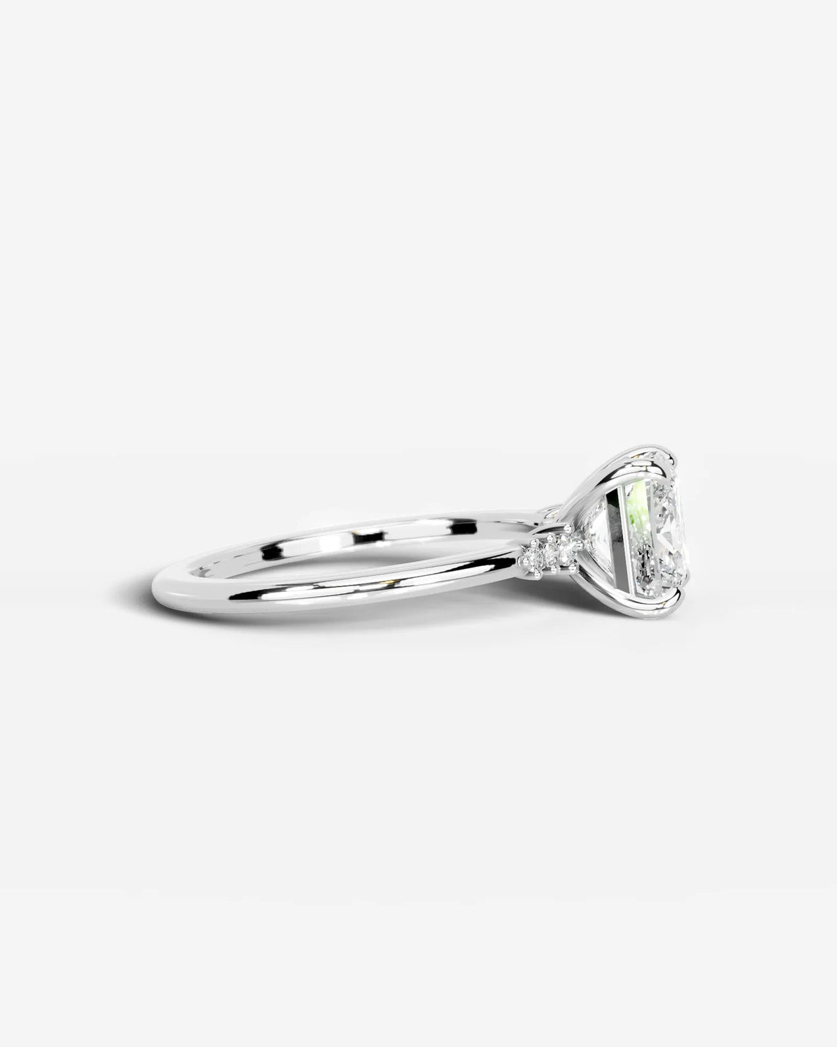 2 Carat Lab Grown Cushion Cut Diamond Engagement Ring with Accent Diamonds