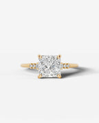 2 Carat Lab Grown Cushion Cut Diamond Engagement Ring with Accent Diamonds