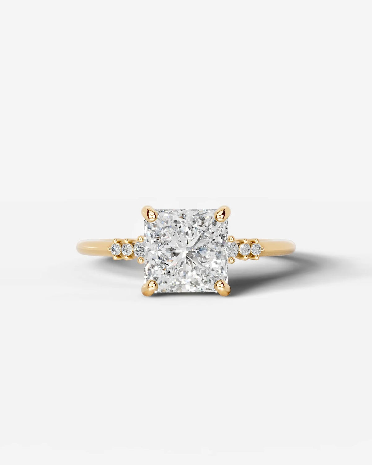 2 Carat Lab Grown Cushion Cut Diamond Engagement Ring with Accent Diamonds