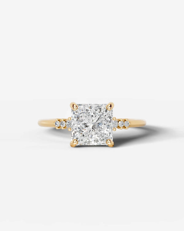 2 Carat Lab Grown Cushion Cut Diamond Engagement Ring with Accent Diamonds