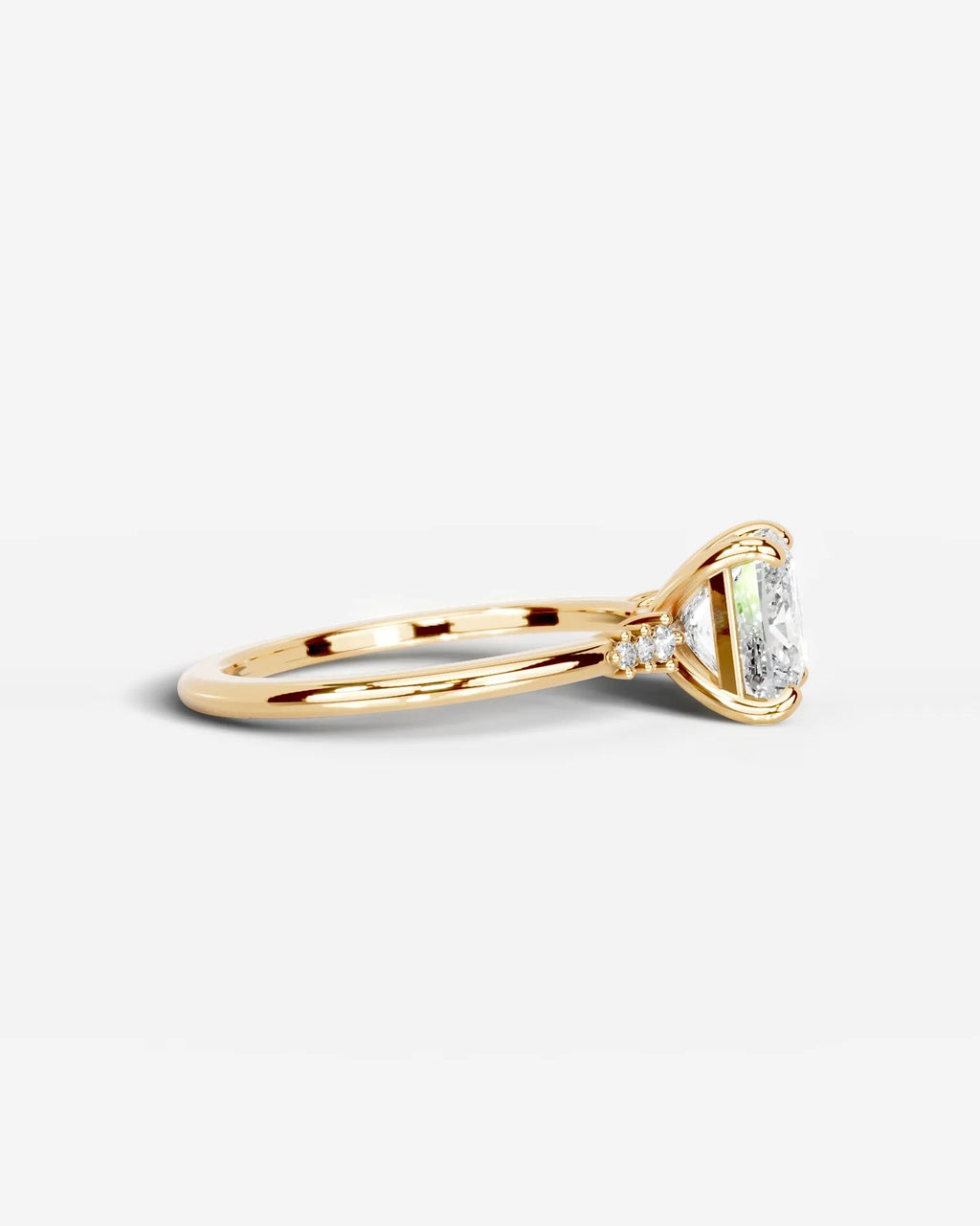 2 Carat Lab Grown Cushion Cut Diamond Engagement Ring with Accent Diamonds