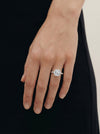 2 Carat Lab Grown Cushion Cut Diamond Side Stone Ring