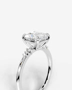 2 Carat Lab Grown Cushion Cut Diamond Side Stone Ring