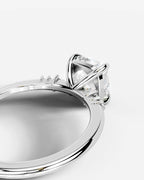 2 Carat Lab Grown Cushion Cut Diamond Side Stone Ring