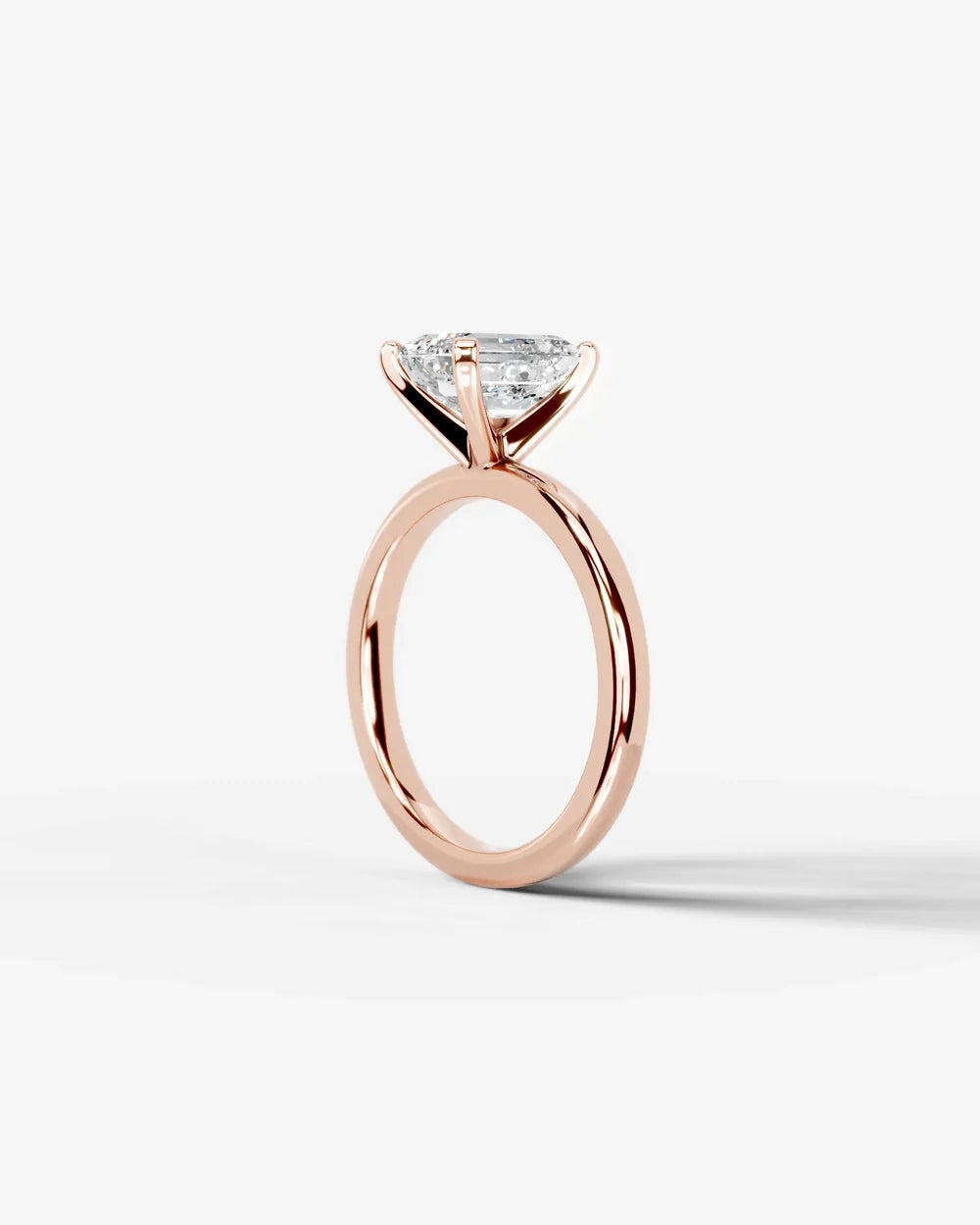 2 Carat Lab Grown Emerald Cut Diamond Solitaire Engagement Ring