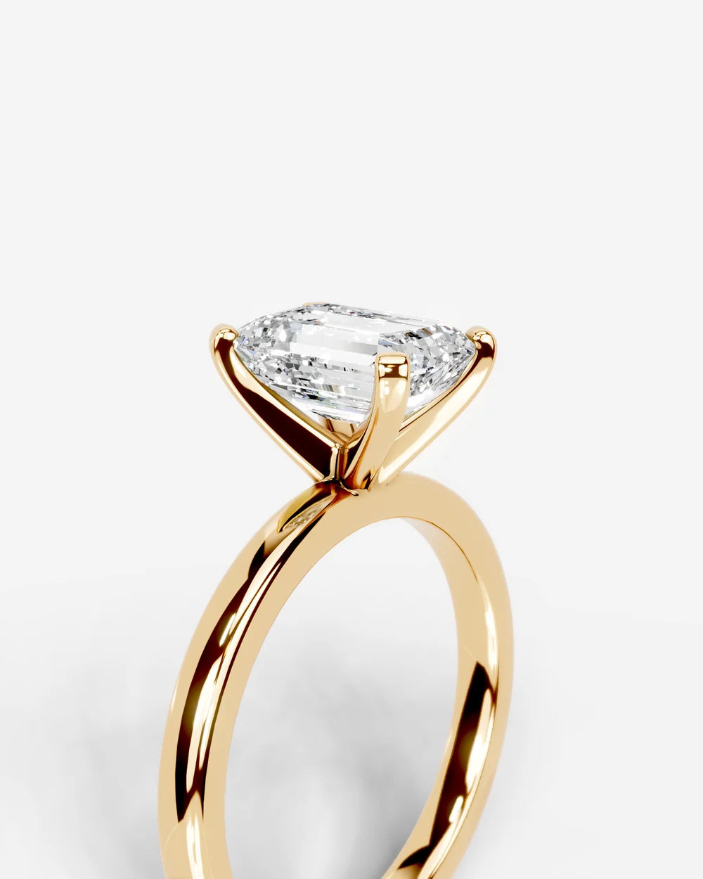 2 Carat Lab Grown Emerald Cut Diamond Solitaire Engagement Ring