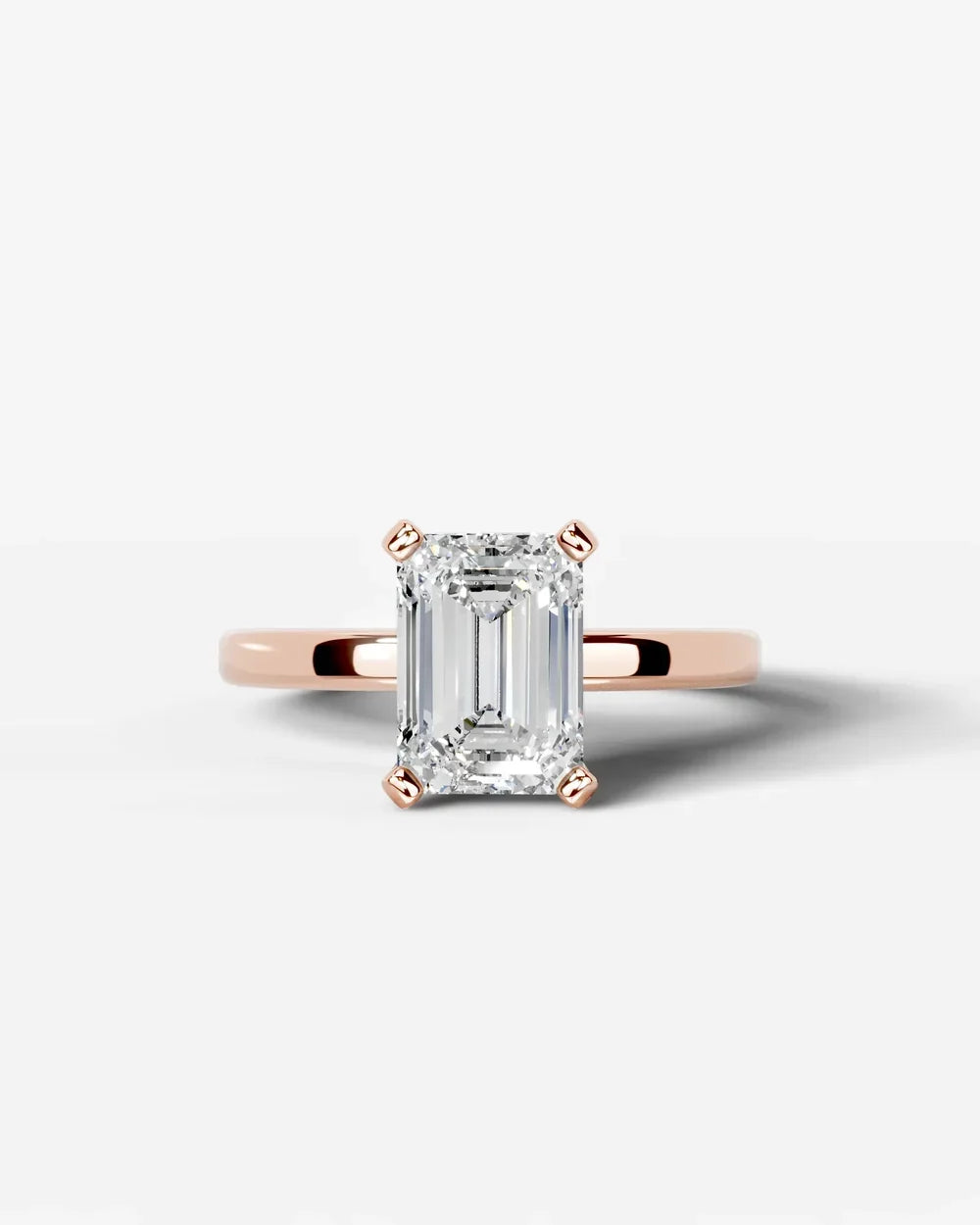 2 Carat Lab Grown Emerald Cut Diamond Solitaire Engagement Ring