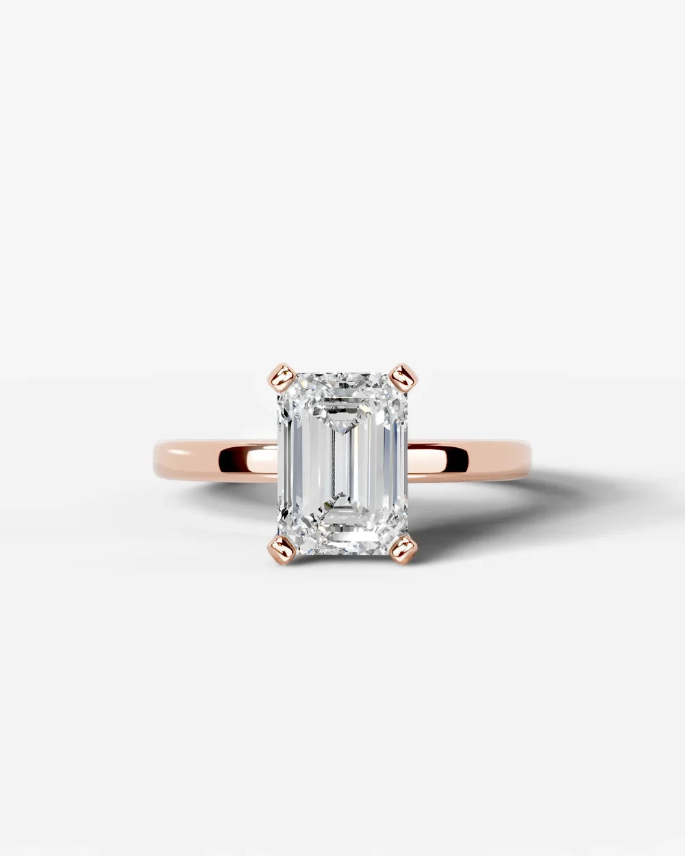 2 Carat Lab Grown Emerald Cut Diamond Solitaire Engagement Ring