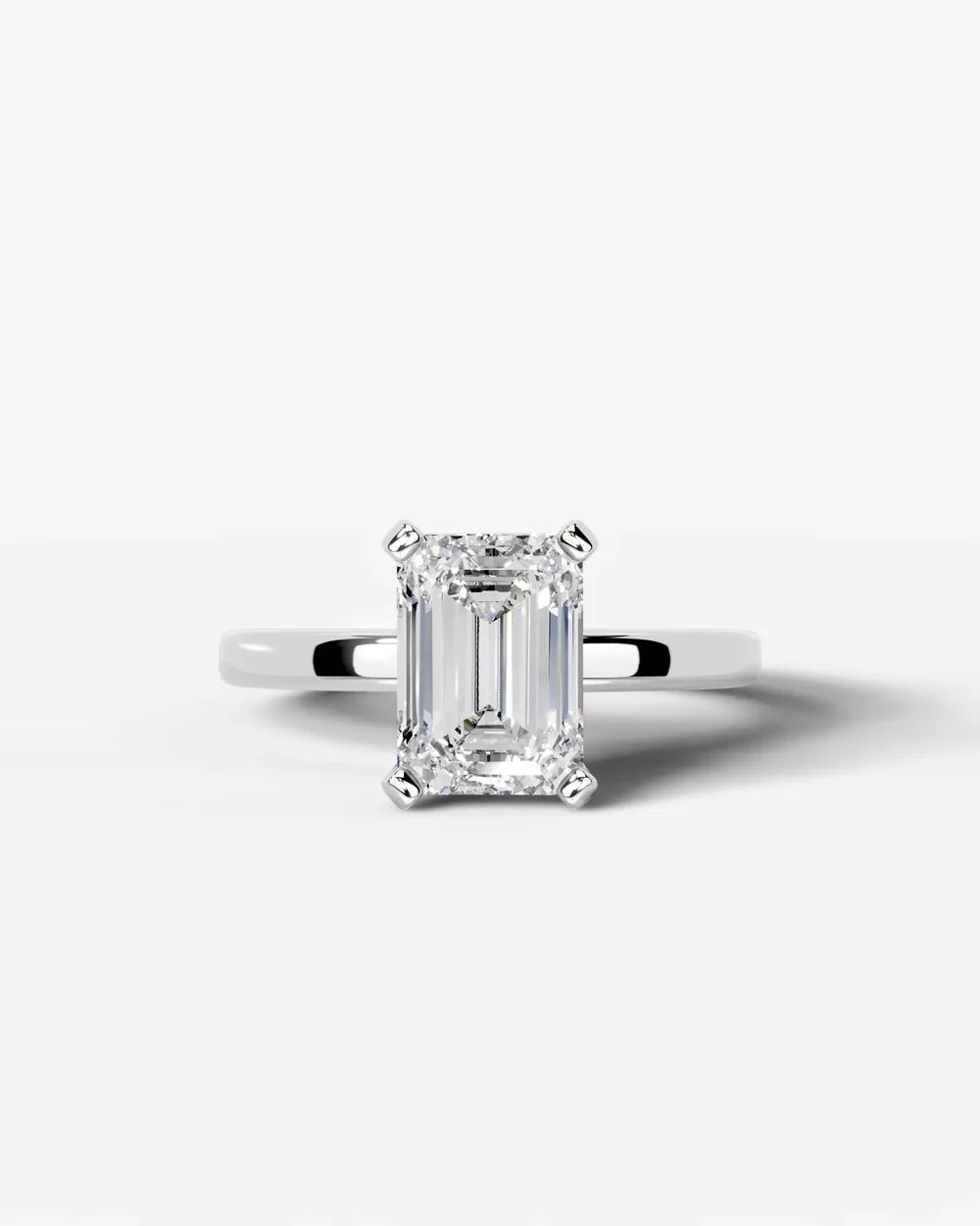 2 Carat Lab Grown Emerald Cut Diamond Solitaire Engagement Ring
