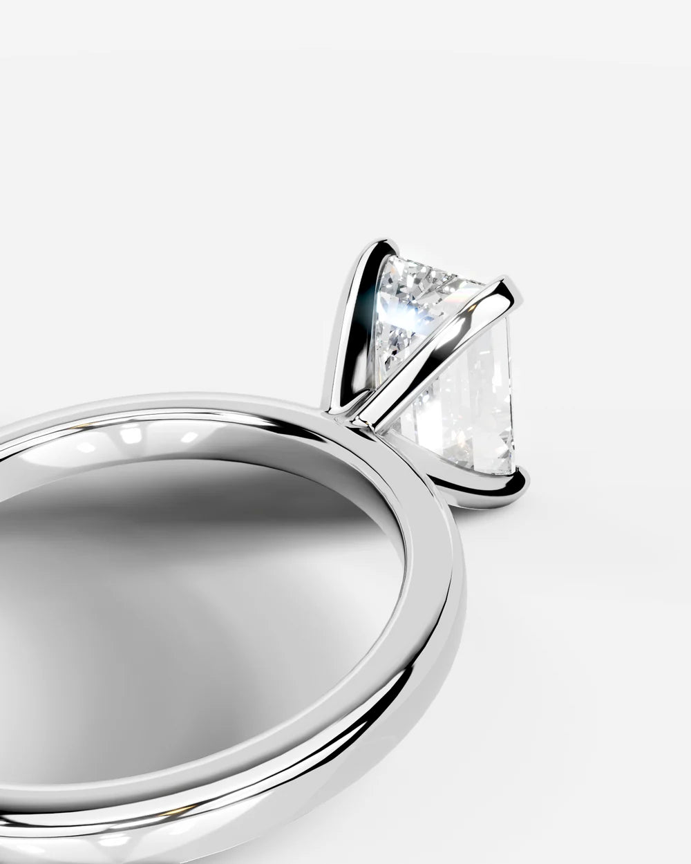 2 Carat Lab Grown Emerald Cut Diamond Solitaire Engagement Ring