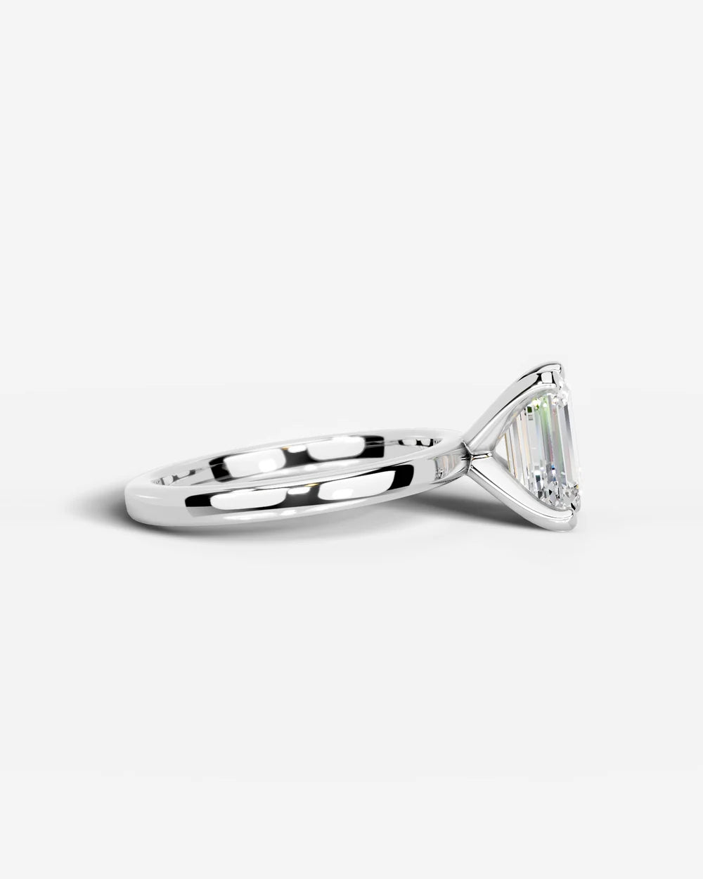 2 Carat Lab Grown Emerald Cut Diamond Solitaire Engagement Ring