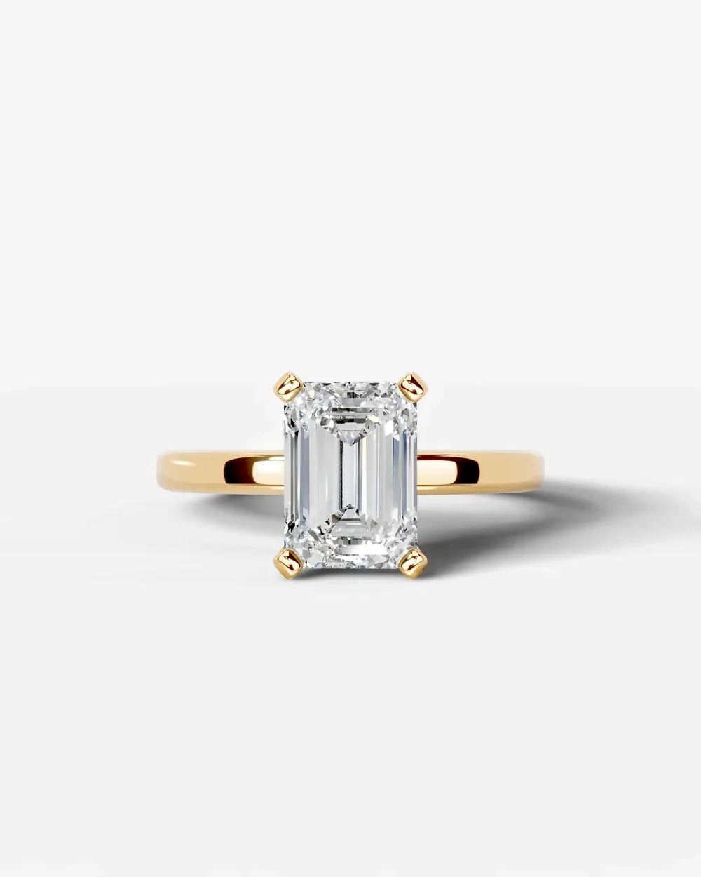 2 Carat Lab Grown Emerald Cut Diamond Solitaire Engagement Ring