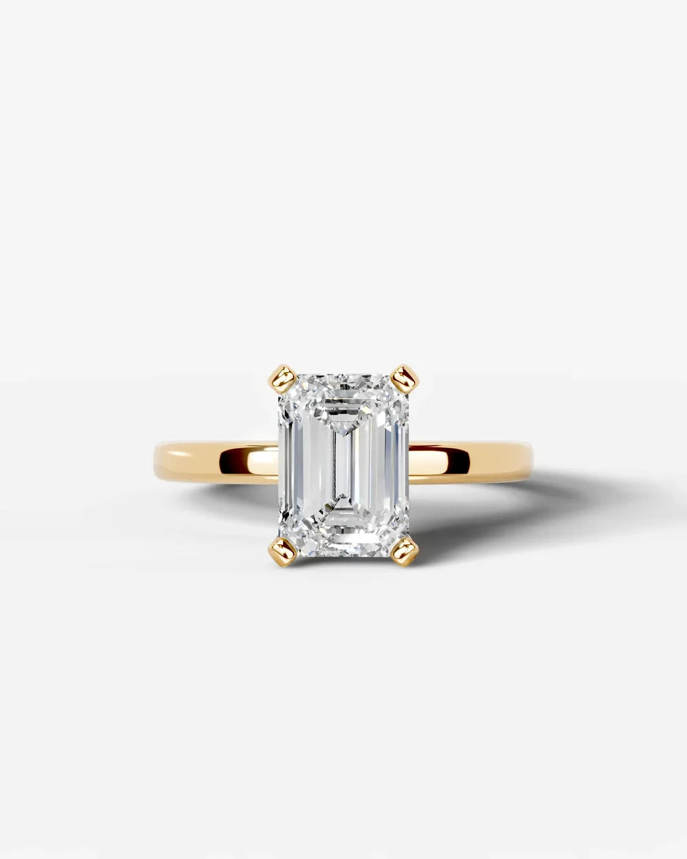2 Carat Lab Grown Emerald Cut Diamond Solitaire Engagement Ring