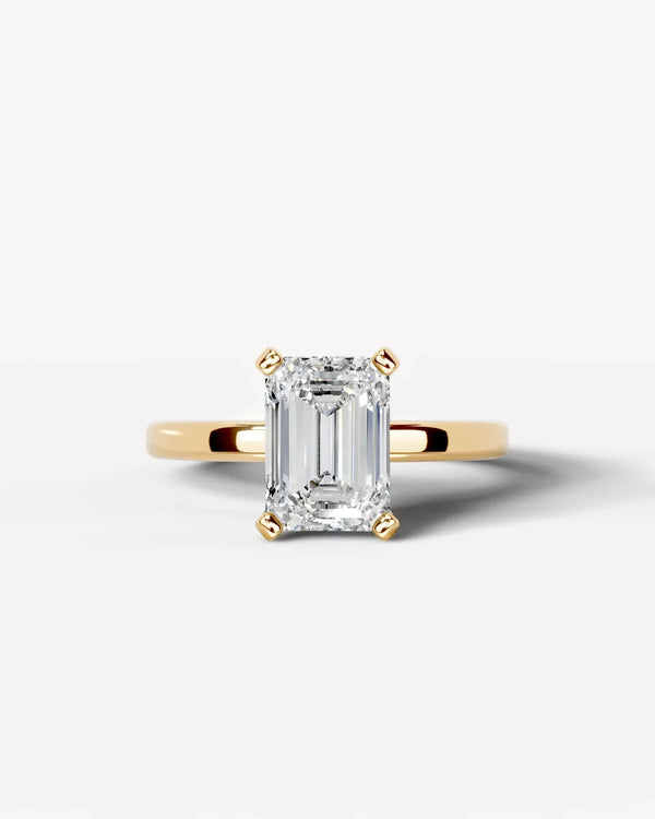 2 Carat Lab Grown Emerald Cut Diamond Solitaire Engagement Ring