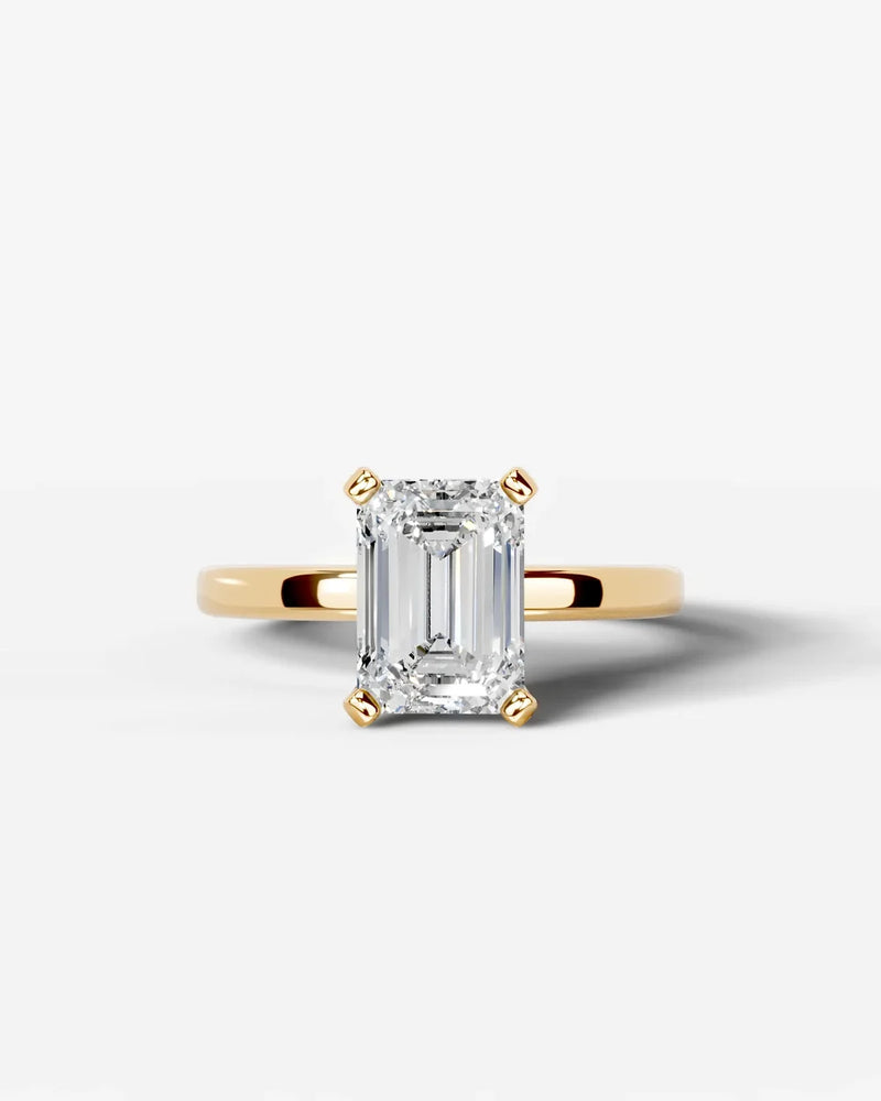2 Carat Lab Grown Emerald Cut Diamond Solitaire Engagement Ring