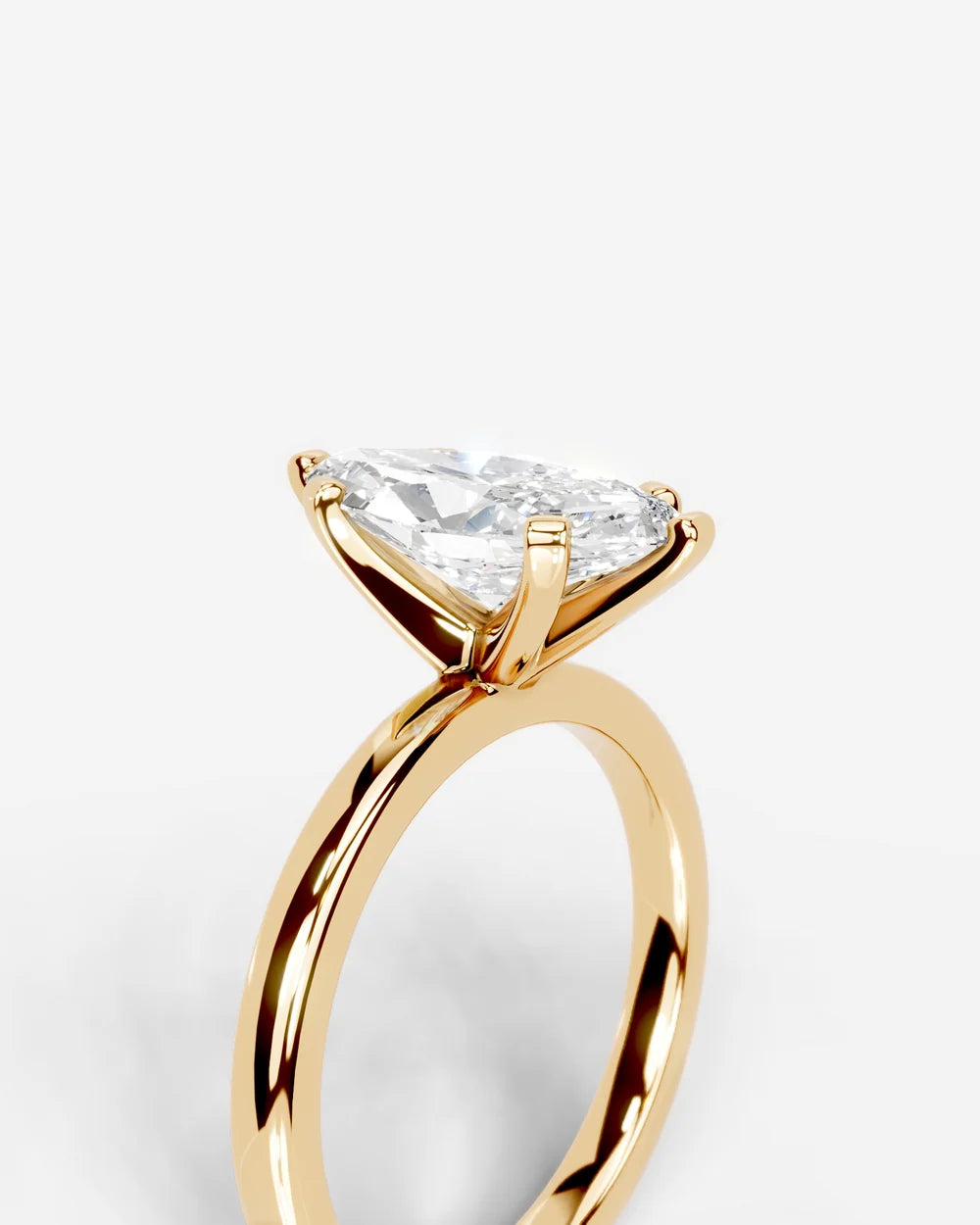 2 Carat Lab Grown Marquise Diamond Elevated Solitaire Ring
