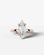 2 Carat Lab Grown Marquise Diamond Elevated Solitaire Ring
