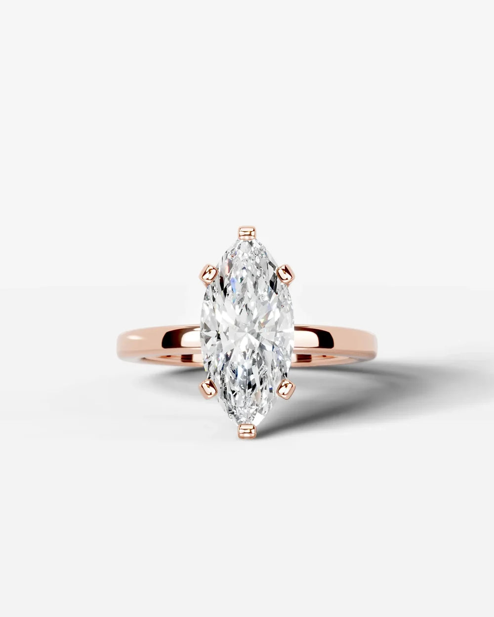 2 Carat Lab Grown Marquise Diamond Elevated Solitaire Ring
