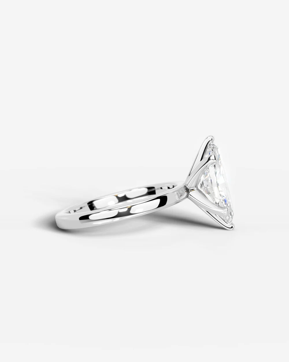 2 Carat Lab Grown Marquise Diamond Elevated Solitaire Ring