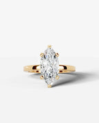 2 Carat Lab Grown Marquise Diamond Elevated Solitaire Ring