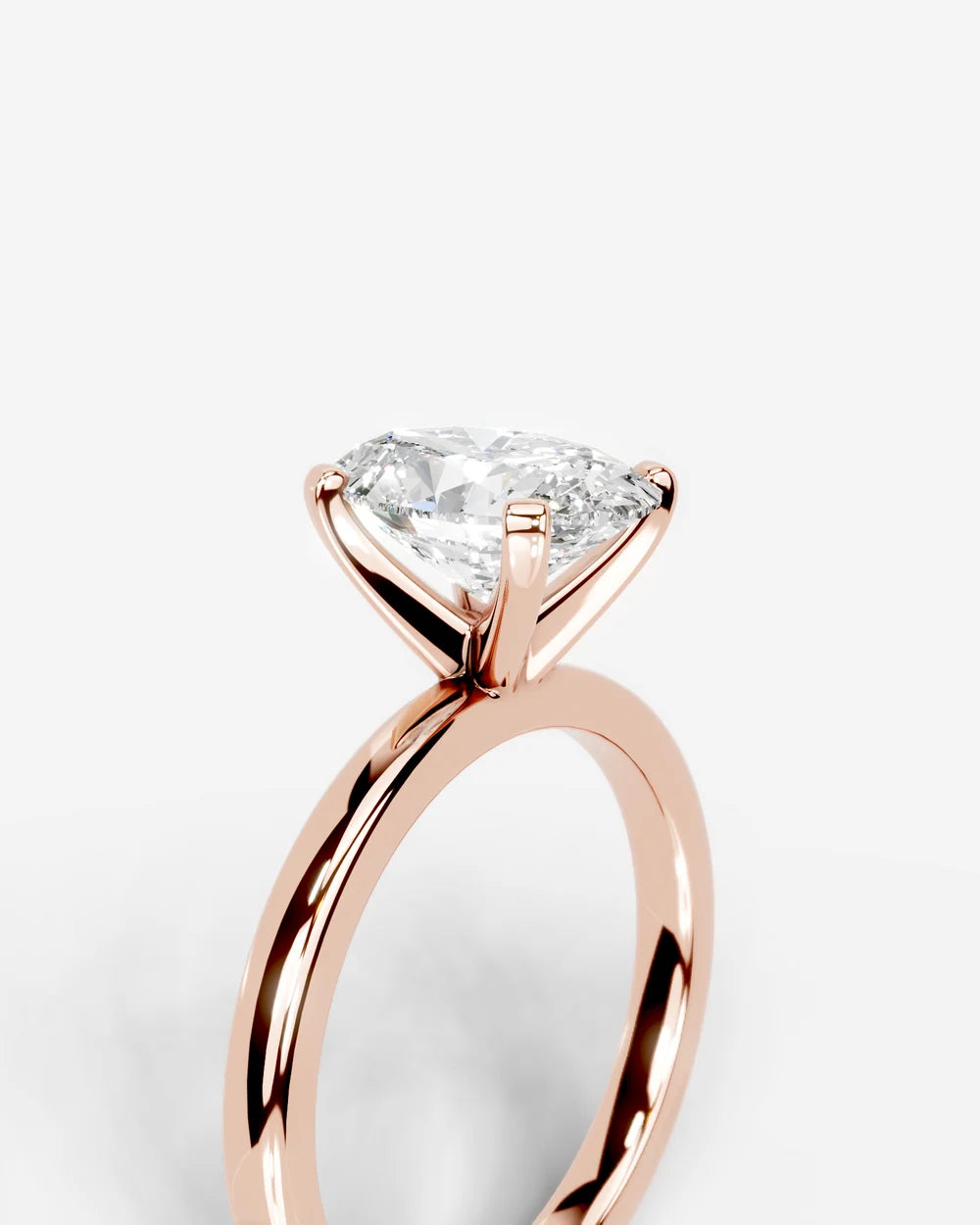 2 Carat Lab Grown Oval Diamond Elevated Solitaire Ring