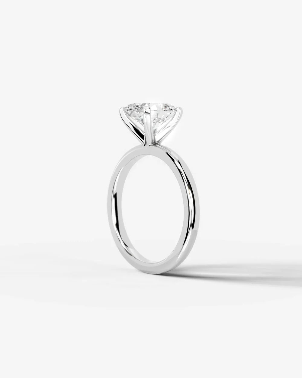 2 Carat Lab Grown Oval Diamond Elevated Solitaire Ring