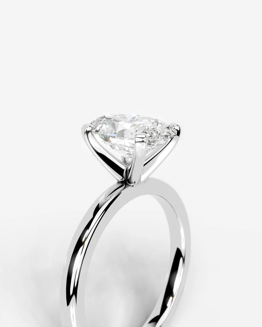2 Carat Lab Grown Oval Diamond Elevated Solitaire Ring