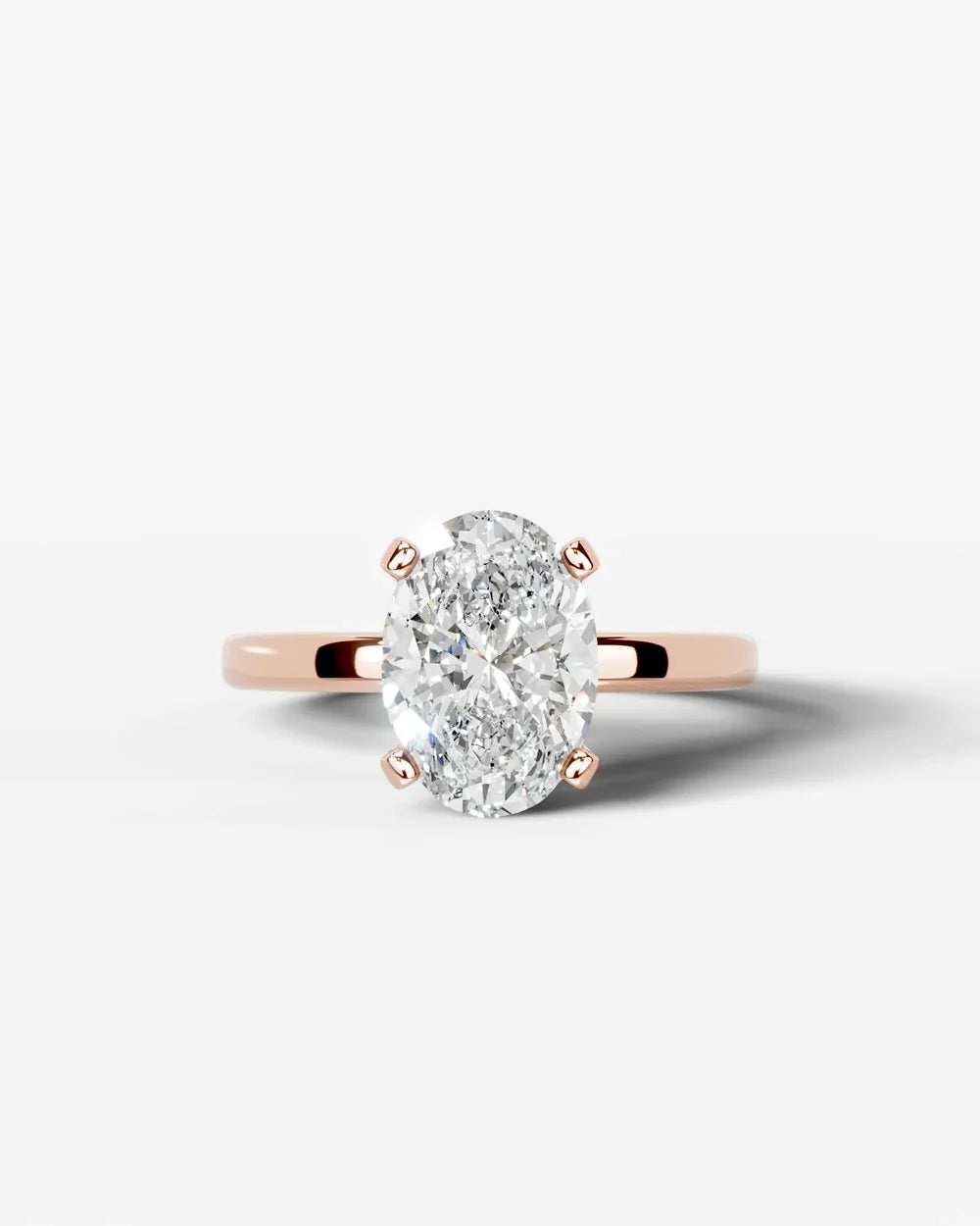 2 Carat Lab Grown Oval Diamond Elevated Solitaire Ring
