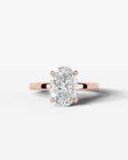 2 Carat Lab Grown Oval Diamond Elevated Solitaire Ring