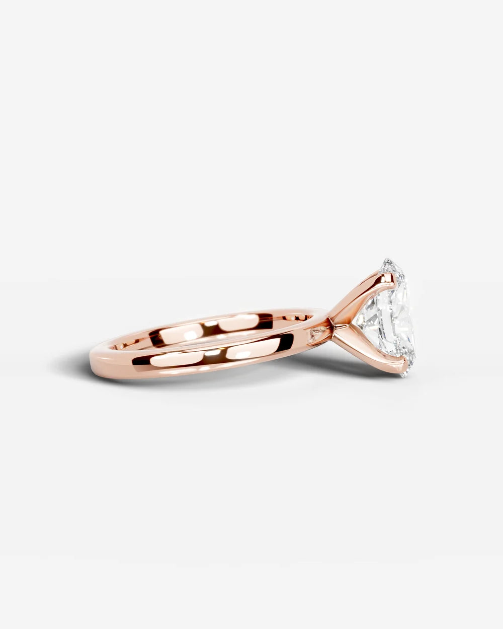 2 Carat Lab Grown Oval Diamond Elevated Solitaire Ring