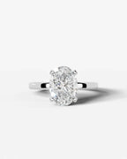 2 Carat Lab Grown Oval Diamond Elevated Solitaire Ring