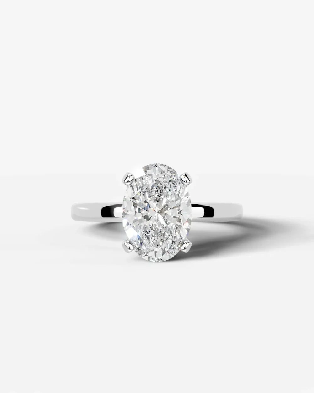 2 Carat Lab Grown Oval Diamond Elevated Solitaire Ring