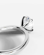 2 Carat Lab Grown Oval Diamond Elevated Solitaire Ring