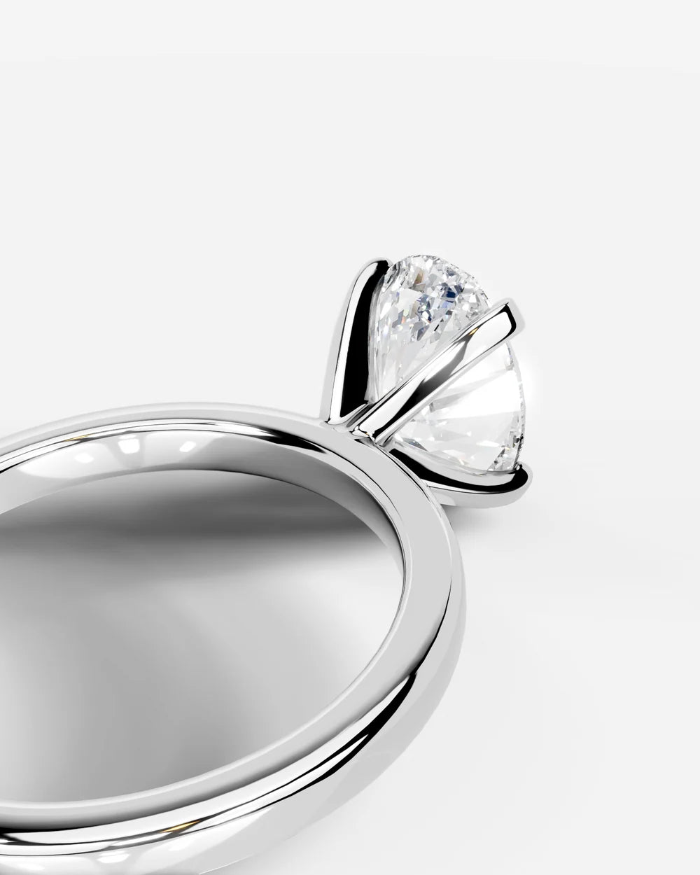 2 Carat Lab Grown Oval Diamond Elevated Solitaire Ring