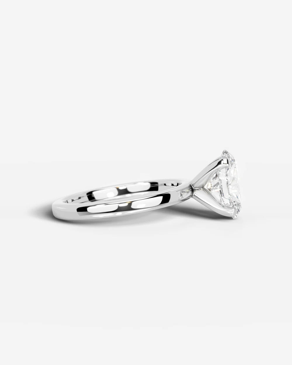 2 Carat Lab Grown Oval Diamond Elevated Solitaire Ring