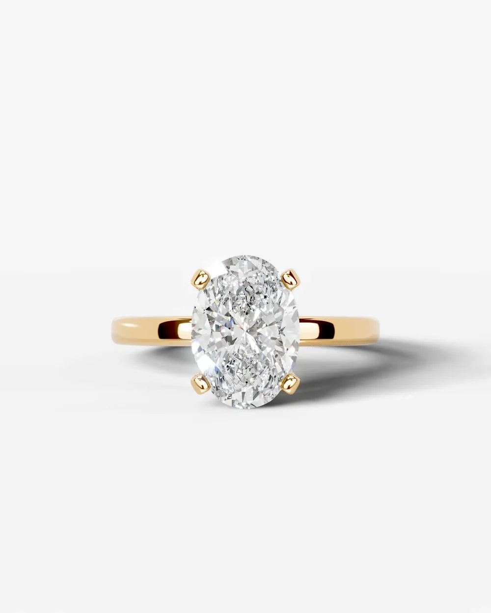 2 Carat Lab Grown Oval Diamond Elevated Solitaire Ring