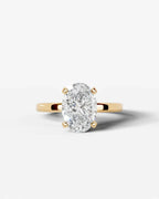 2 Carat Lab Grown Oval Diamond Elevated Solitaire Ring